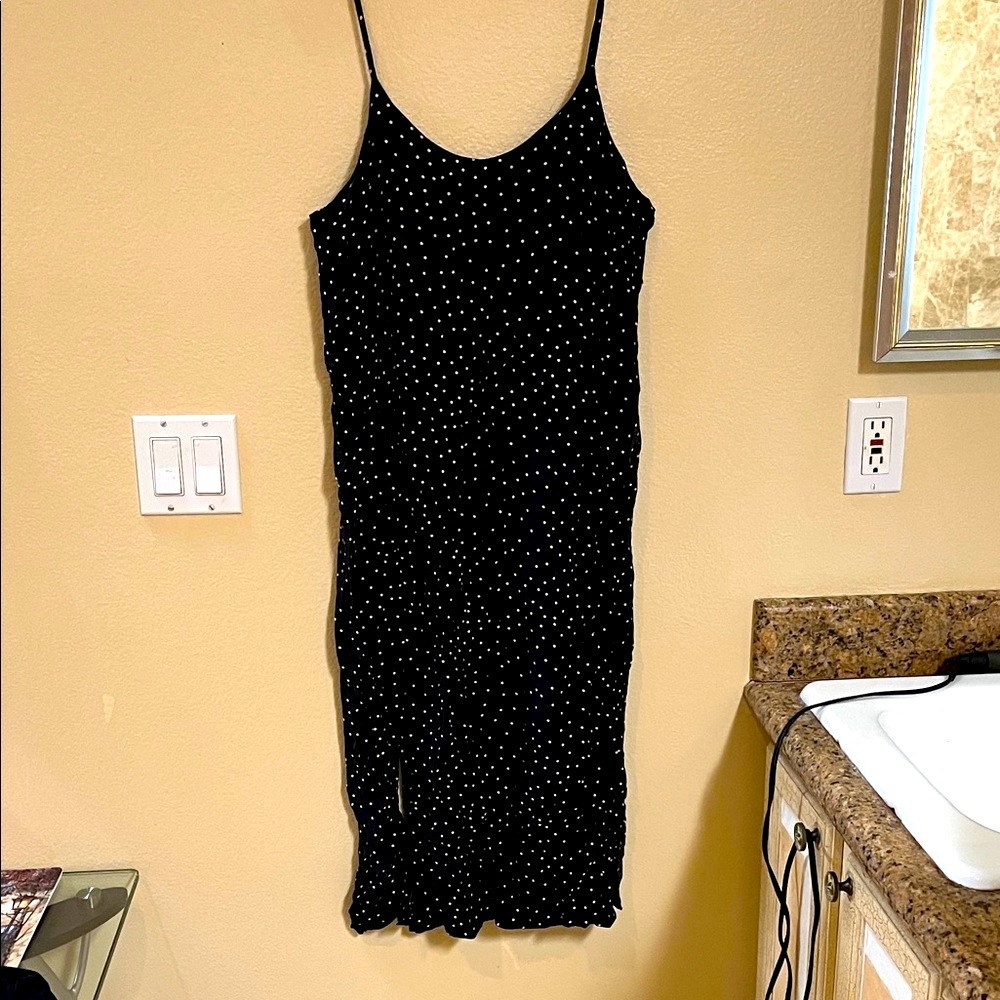 & Other Stories Black Dress with Pink Dots